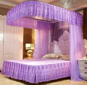 5*6 Purple Stands Mosquito Net -Rail Moving