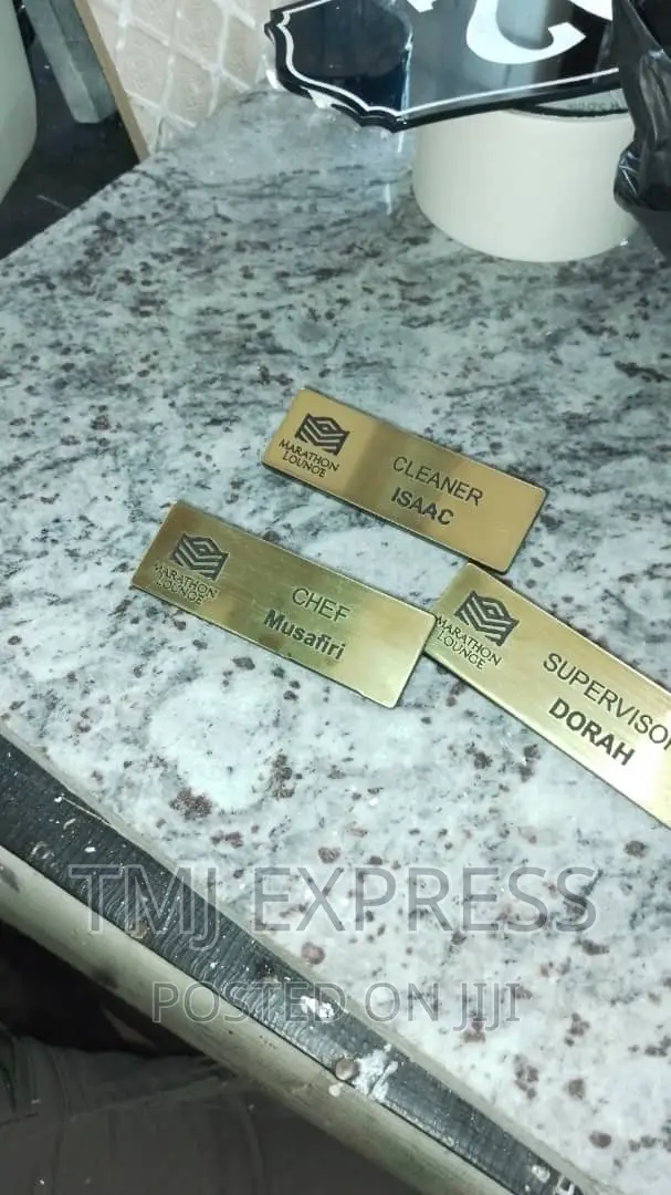 Gold and Silver Name Tags