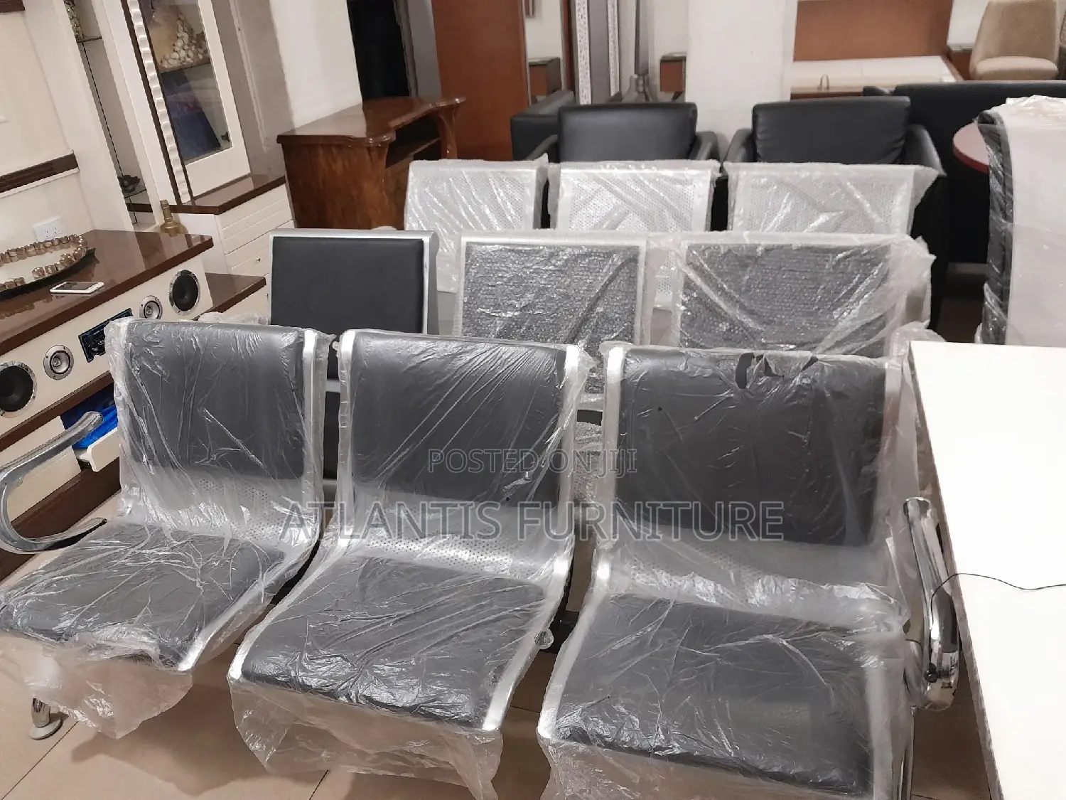 Silver and Black Air Port Chair