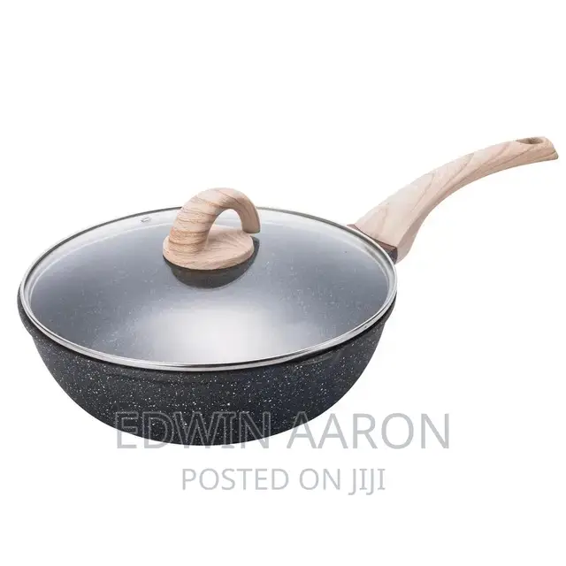 Aluminum Non-Stick Wok Frying Pan With Handle and Cover