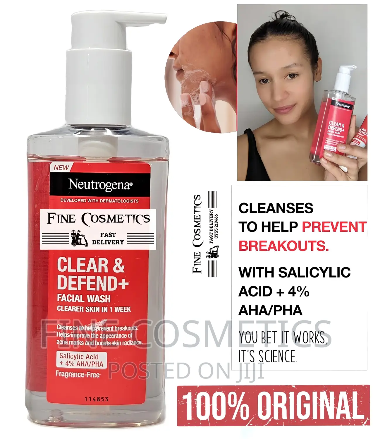 NEUTROGENA Clear and Defend+ Facial Wash With SALICYLIC ACID