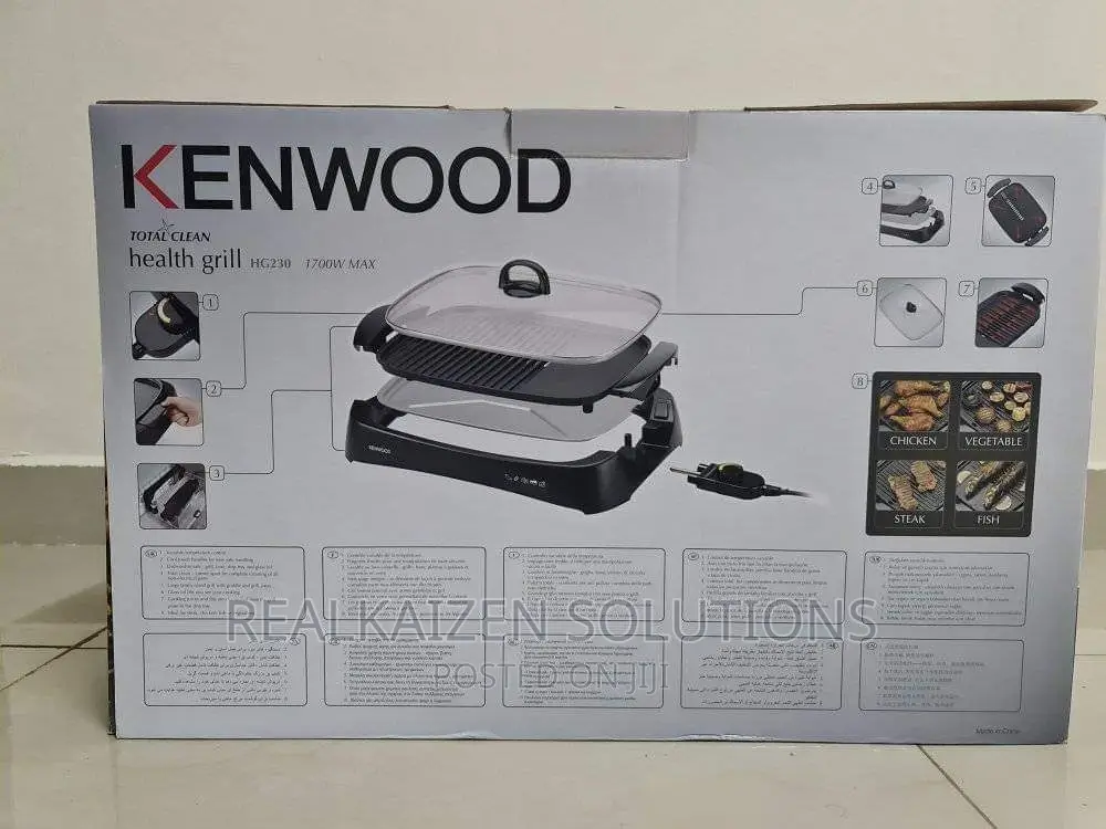 KENWOOD Total Clean Black Electric Health Grill 1700W