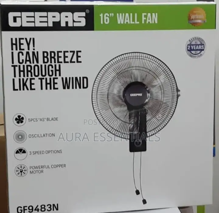 Geepas 16inch Wall Fan With Remote