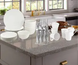 49pc Ceramic Dinner Set With Cutlery