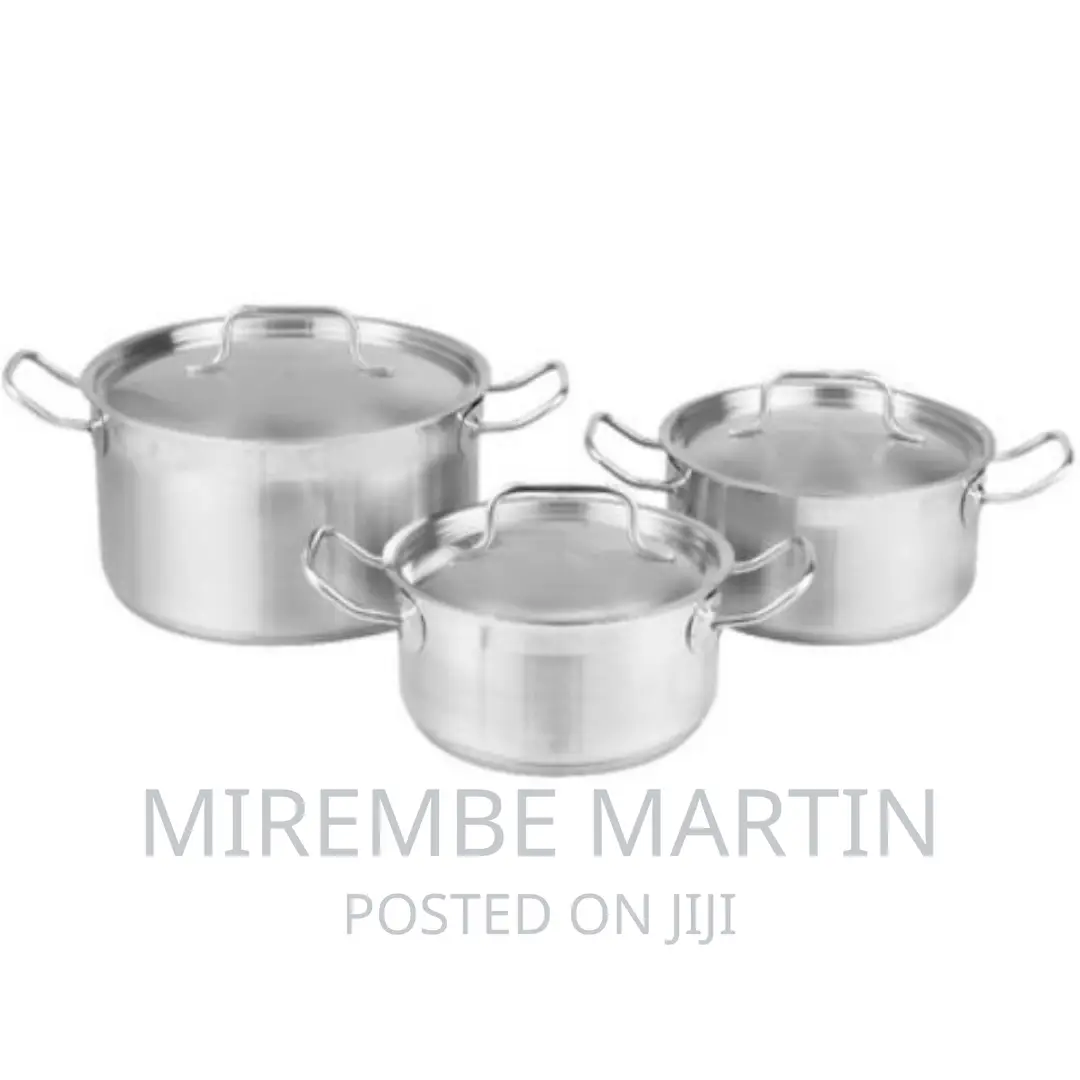 3pieces of Heavy Stainless Steel Saucepans Cookware, Silver