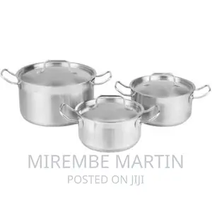 3pieces of Heavy Stainless Steel Saucepans Cookware, Silver