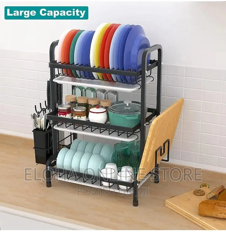 Multifunctional 3 Layer R Shaped Dish /Bowl Rack