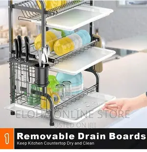 Multifunctional 3 Layer R Shaped Dish /Bowl Rack