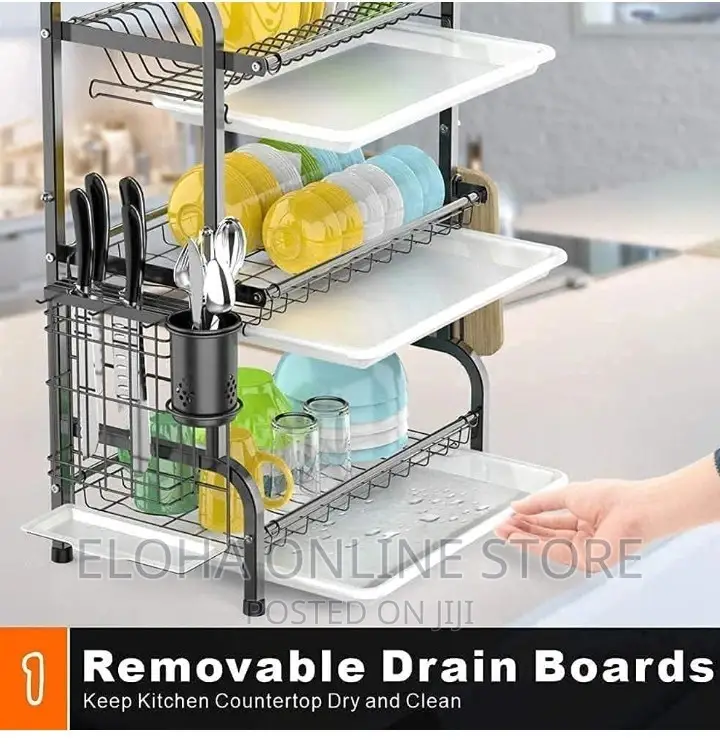 Multifunctional 3 Layer R Shaped Dish /Bowl Rack