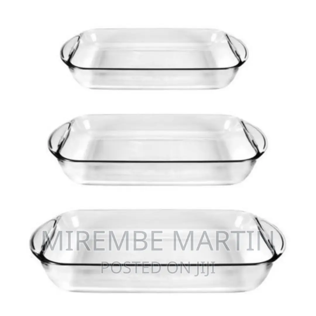 Pyrex 3 Piece Rectangle Glass Bakeware Dishes Microwave