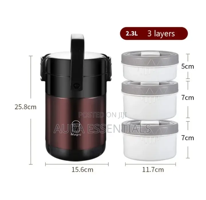 2.3litres Stainless Steel Lunch Box Insulated Lunch Bag