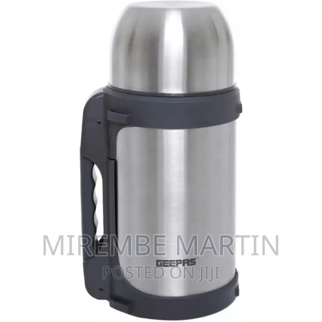 Geepas GSVB4110 1.2L Stainless Steel Vacuum Flask, Silver