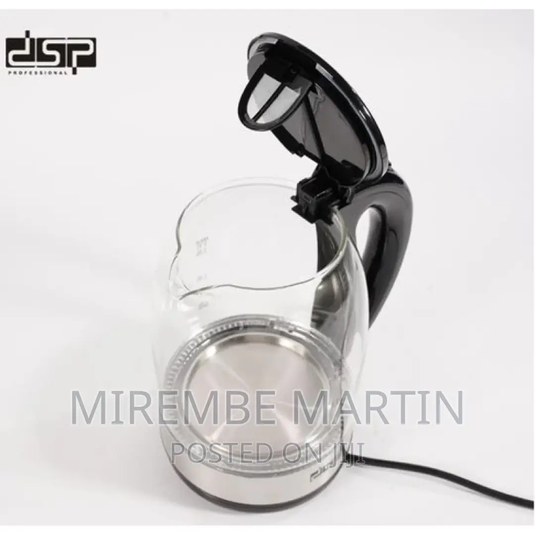 DSP 1.7 Litre Glass Electric Boiling Kettle – Silver