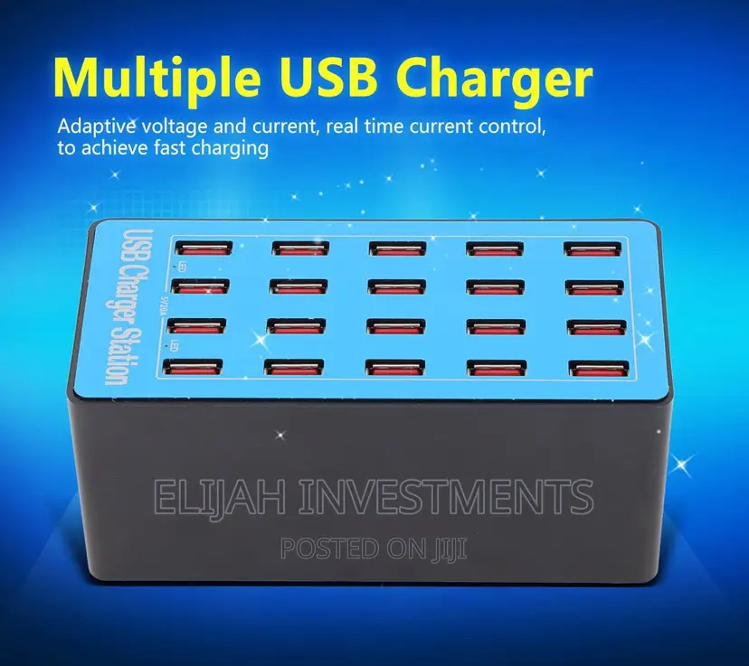 100W 20 Port USB Hub Charger