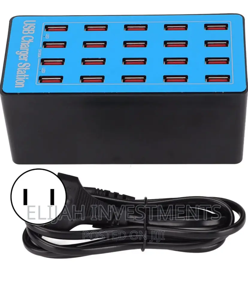 100W 20 Port USB Hub Charger