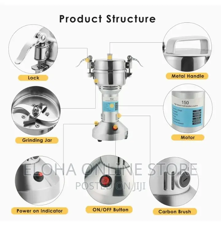 Stainless Steel Electric Powder Grinder 100g