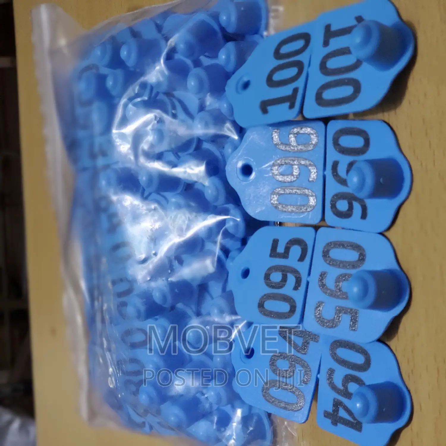 Double Eartags Numbered Blue Goats *