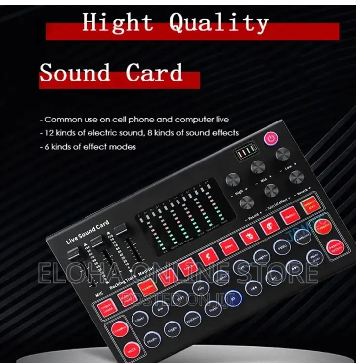 Audio Interface Sound Card and Voice Mixer