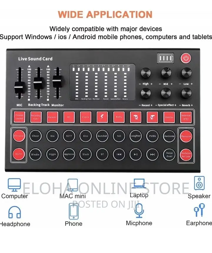 Audio Interface Sound Card and Voice Mixer