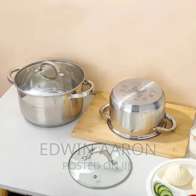 Induction Stainless Steel Cooking Pans With Glass Covers