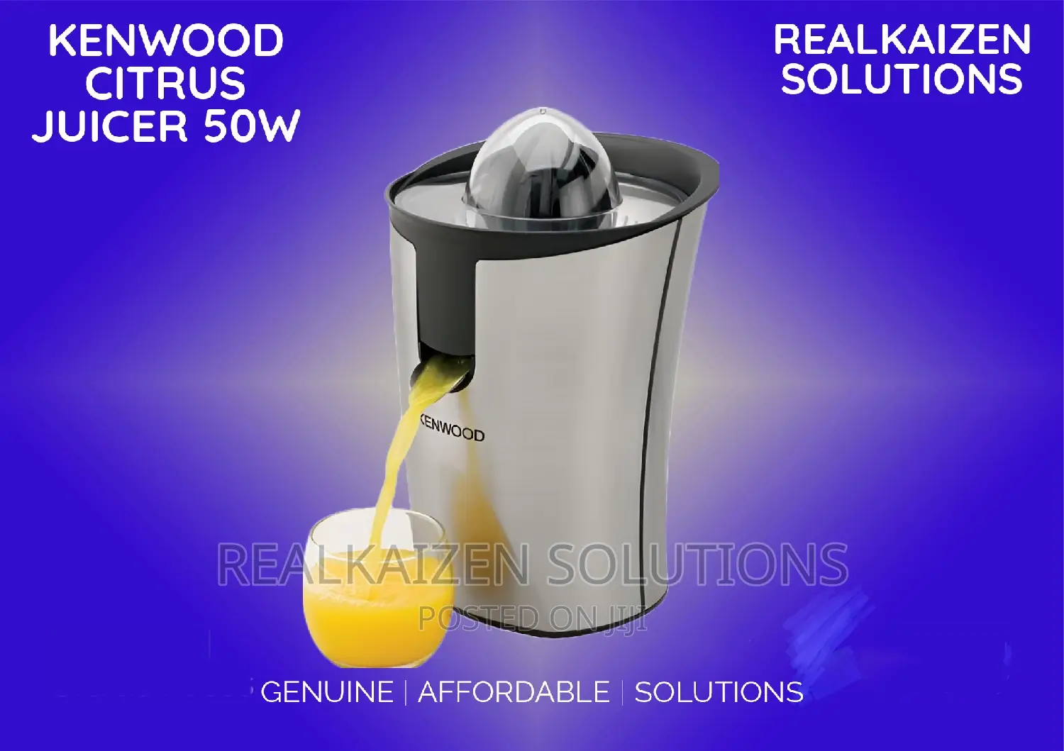 KENWOOD Continuous Stainless Steel Brushed Citrus Juicer 50W