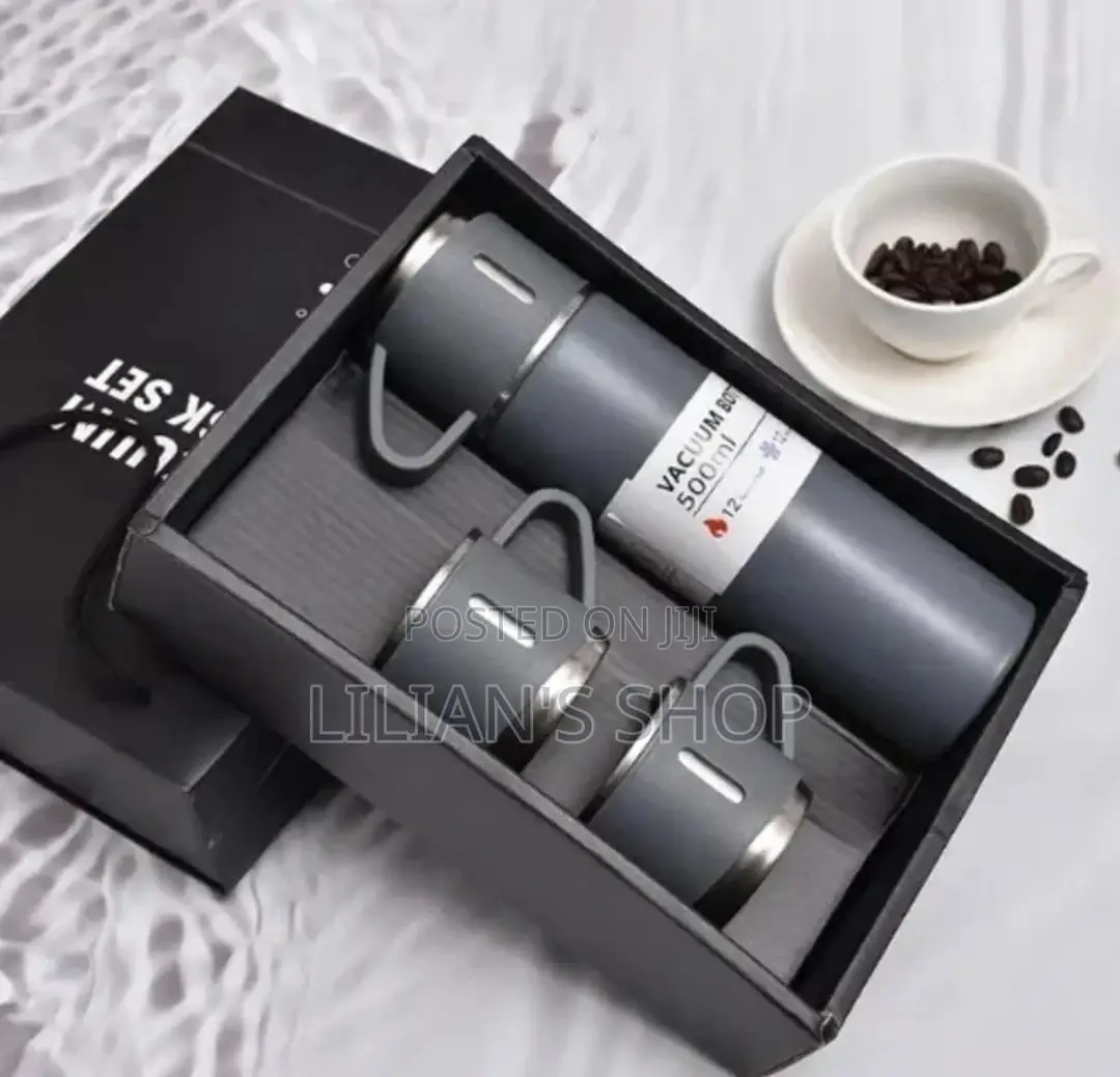 Stainless Steel Vaccum Flask Set With Cups