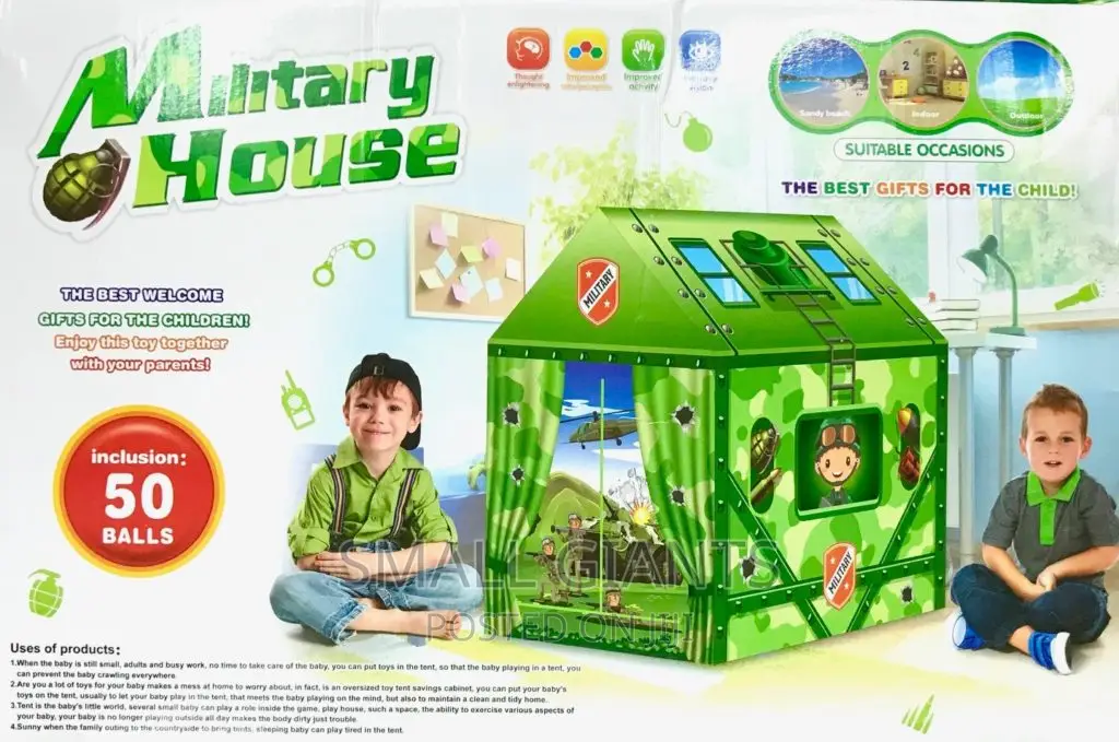 Children Military Play Tent With 50 Balls