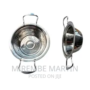 Round Stainless Steel Colander Strainer Sieve-Silver