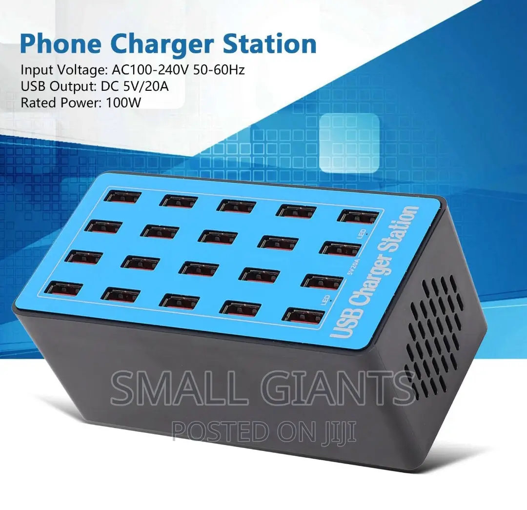 100W 20 Port USB Hub Charger