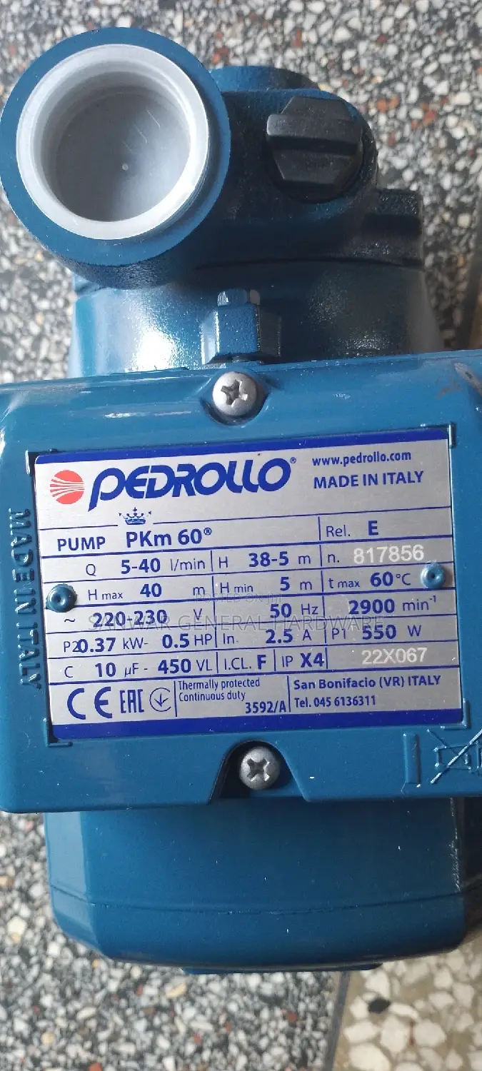 Electrical Surface Pump(0.5HP) "PEDROLLO ITALY"