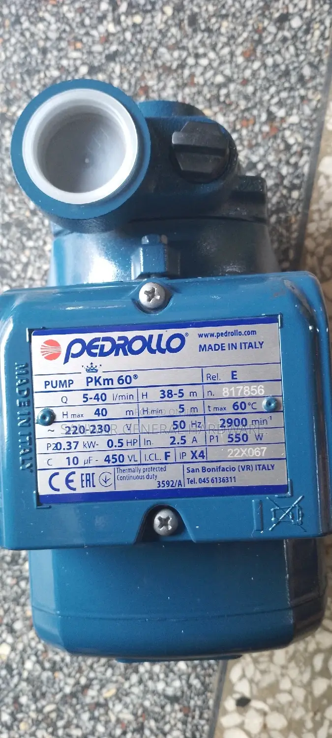 Electrical Surface Pump(0.5HP) "PEDROLLO ITALY"
