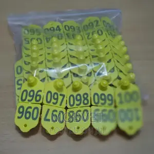 Double Eartags Numbered Yellow Cattle (Medium)