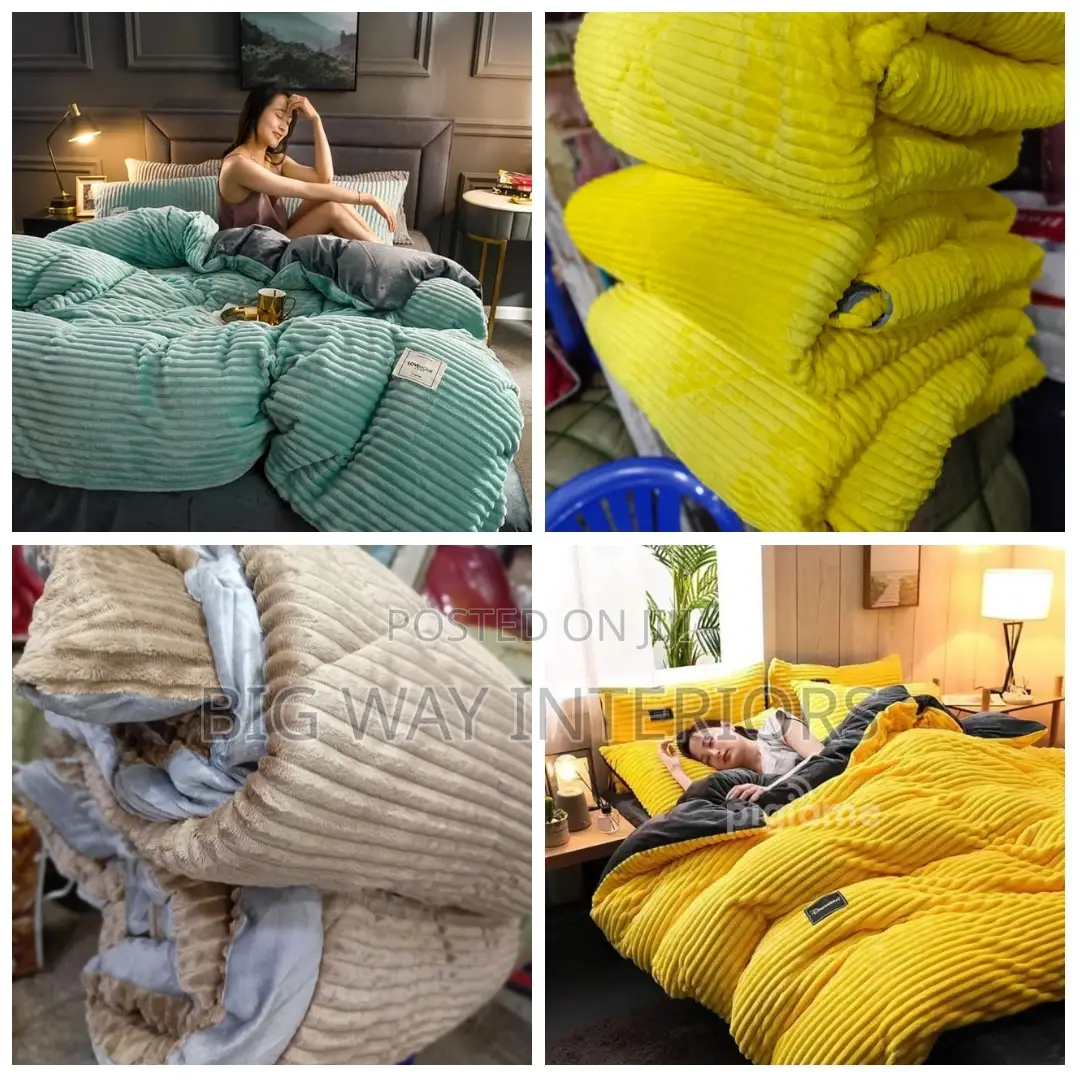 4pcs Coral Velvet Duvet Yellow 6*6