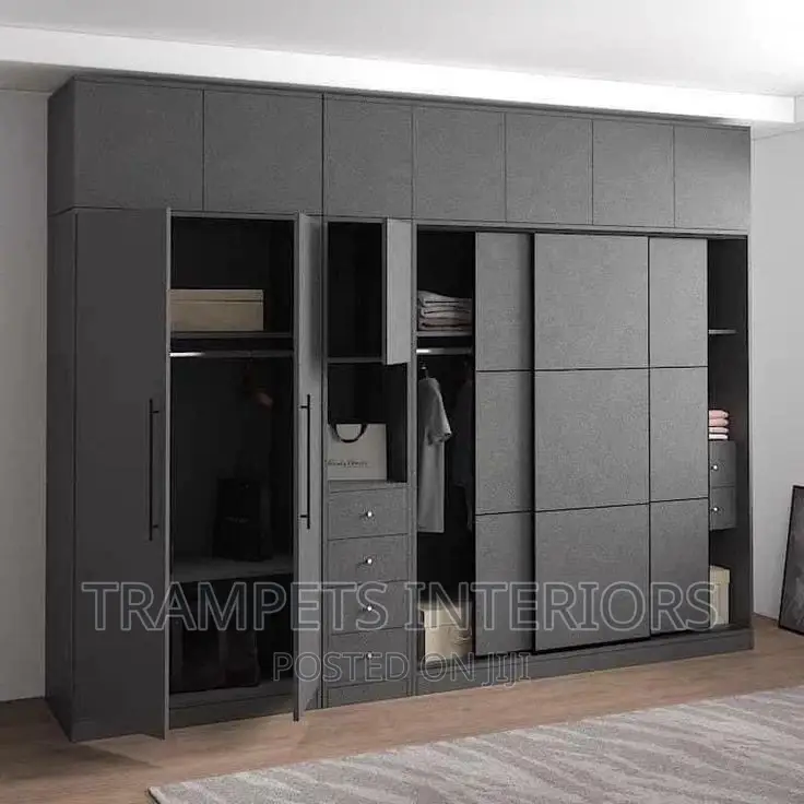Wardrobes/ Dark Grey Sliding Wardrobes