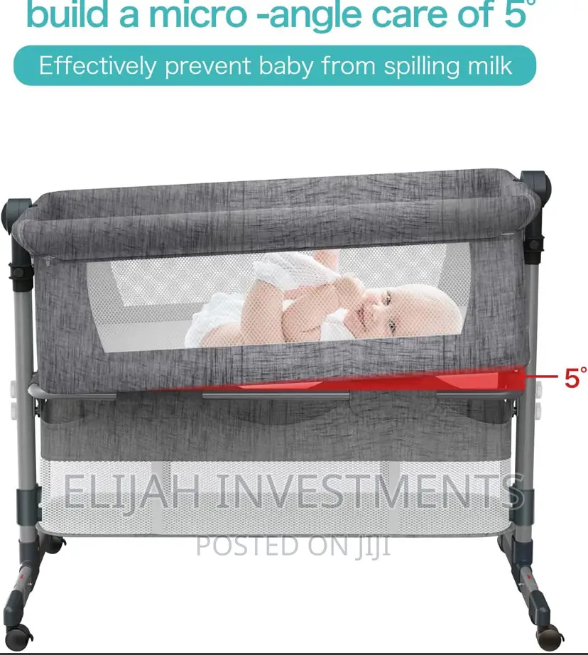 Adjustable Baby Bassinet With a Breathable Net