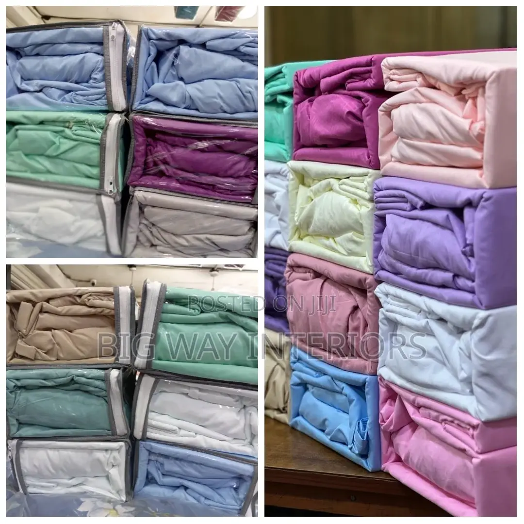 6*6 Plain Coloured Soft Fitted Bedsheets
