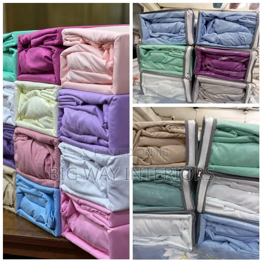 Soft Cotton Plain Fitted Bedsheets 6*6
