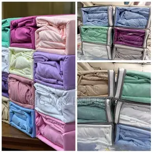 Soft Cotton Plain Fitted Bedsheets 6*6