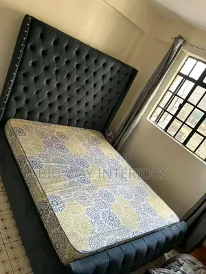 5by6 Gray Tufted Bed Fabric