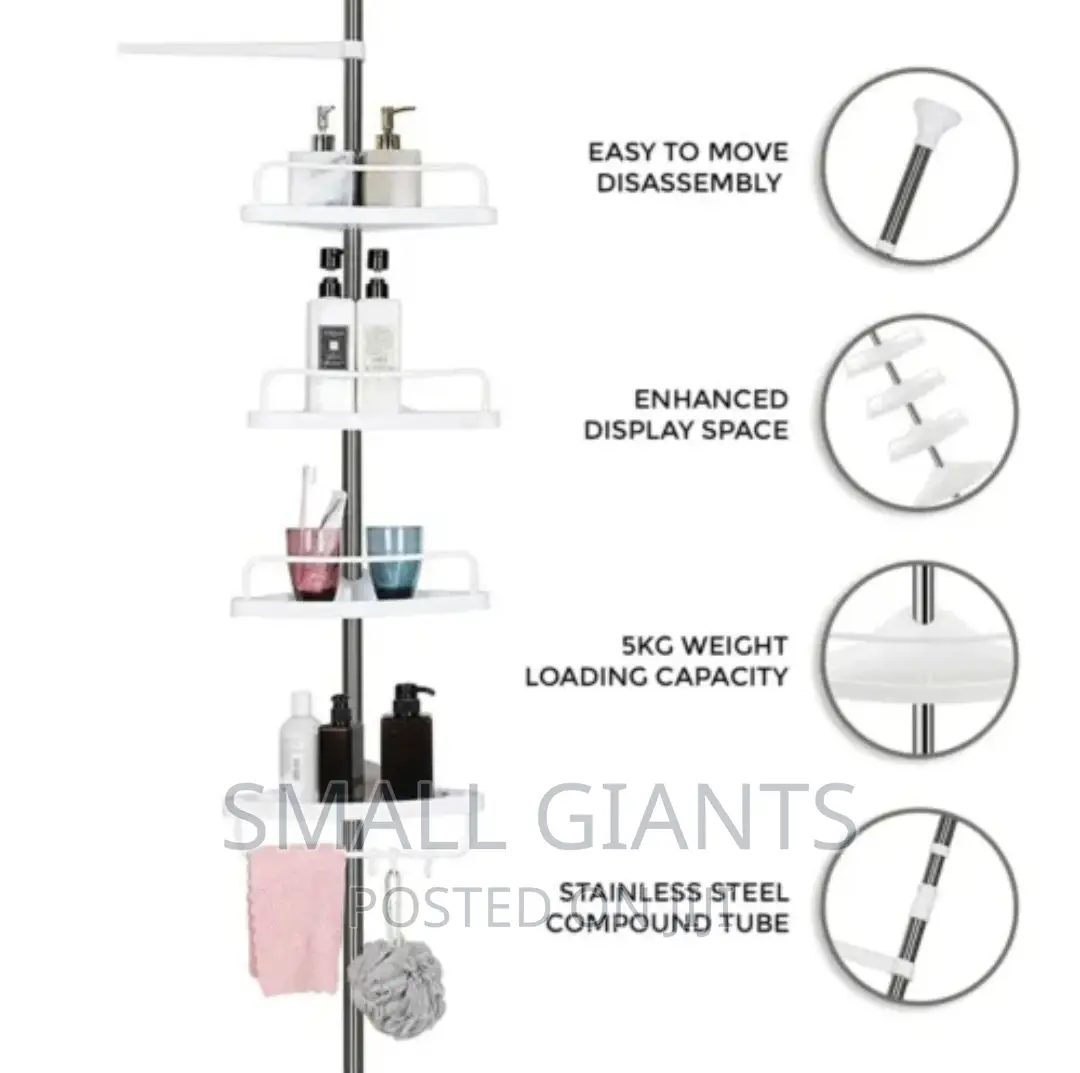 Stainless Steel Shower Caddy With 4 Adjustable Shelves