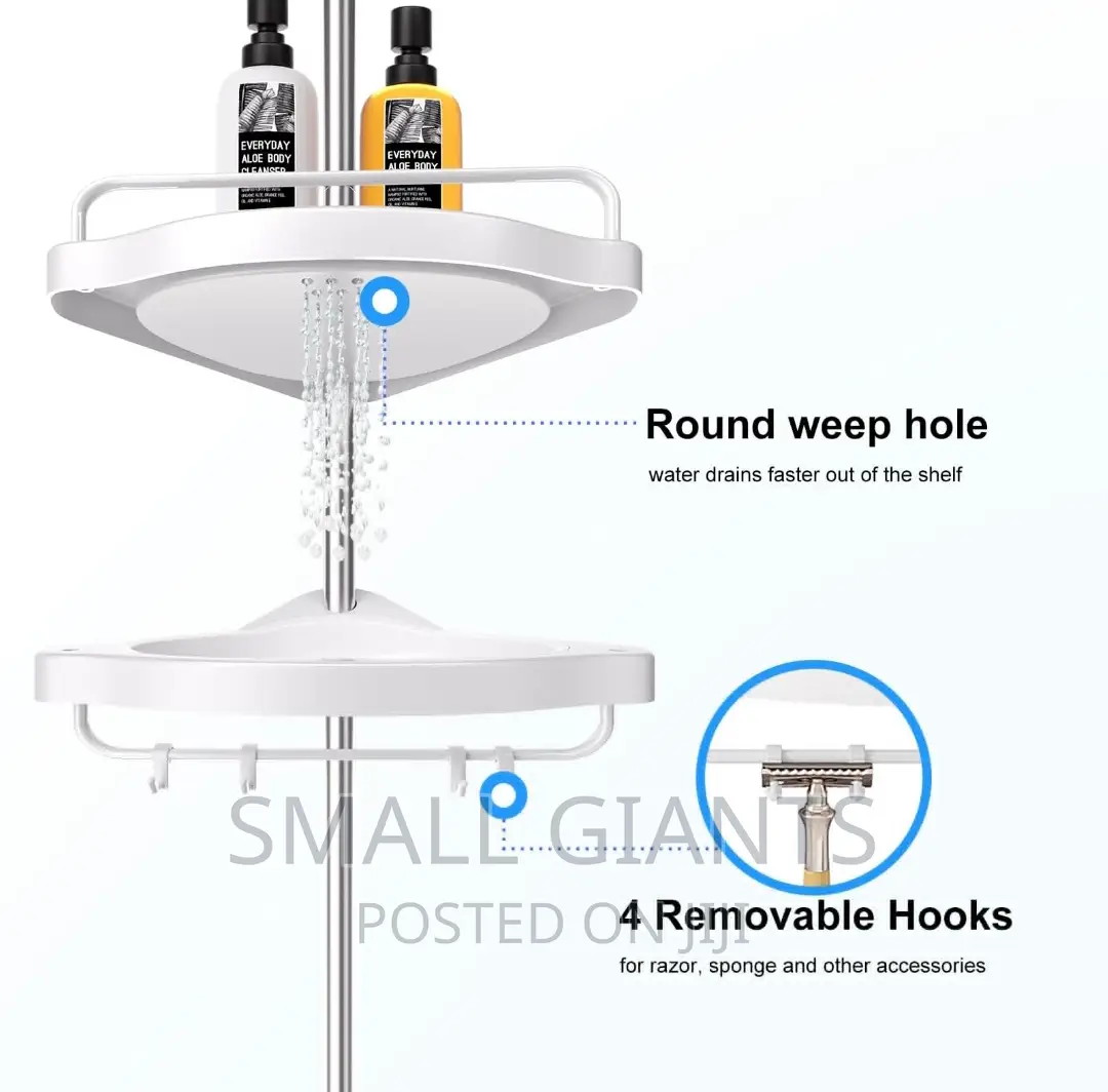 Stainless Steel Shower Caddy With 4 Adjustable Shelves