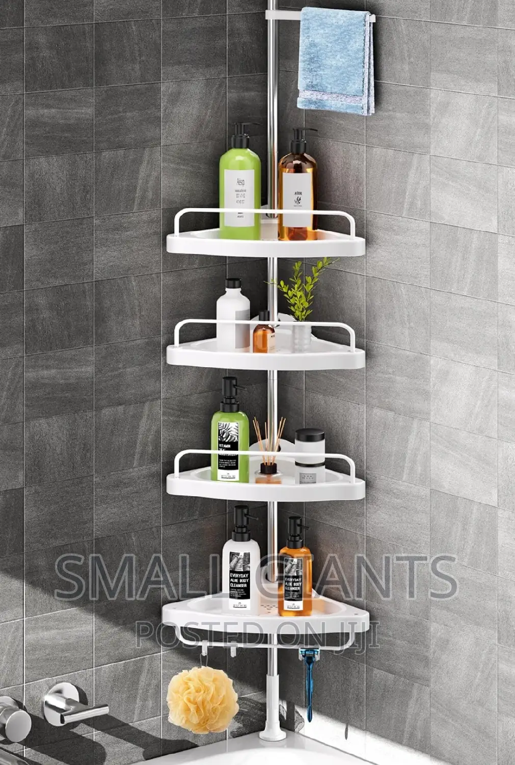 Stainless Steel Shower Caddy With 4 Adjustable Shelves