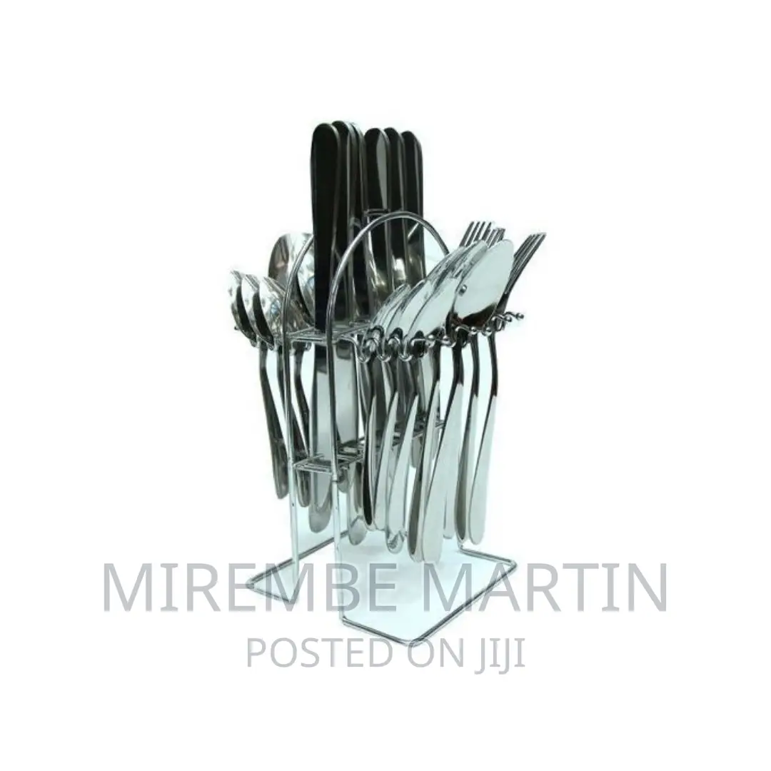24 Pieces Cutlery Set With Cutlery Holder Stand