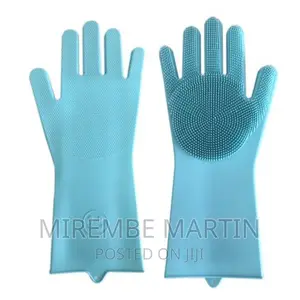 A Pair of Scrubbing , Dishwashing, Cleaning Silicone Gloves