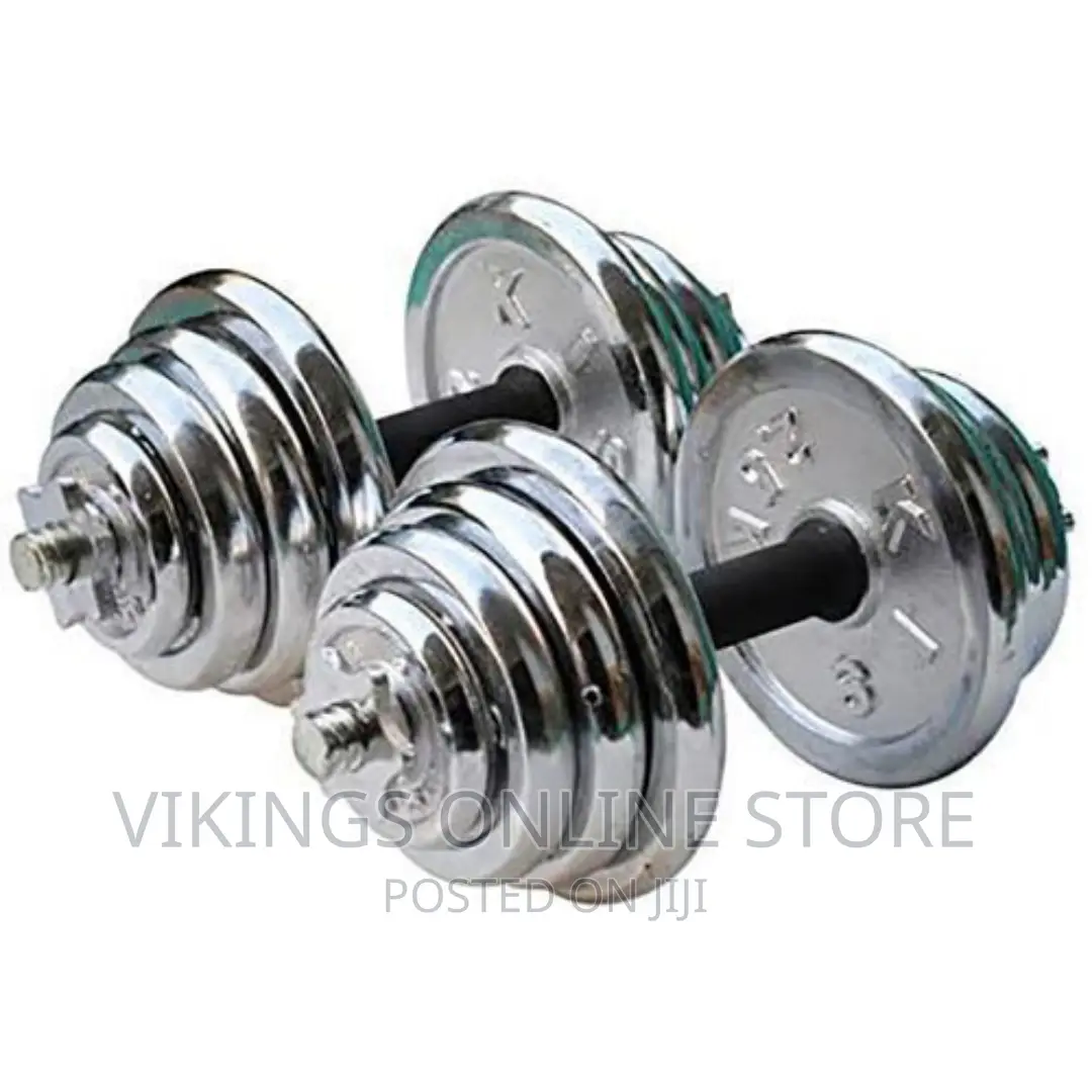 30kg Chrome Anti Rust Dumbbells Set -Silver