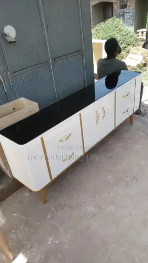 Tv Stand/Tv Stand/Tv Table/Tv Stand White and Black and Gold