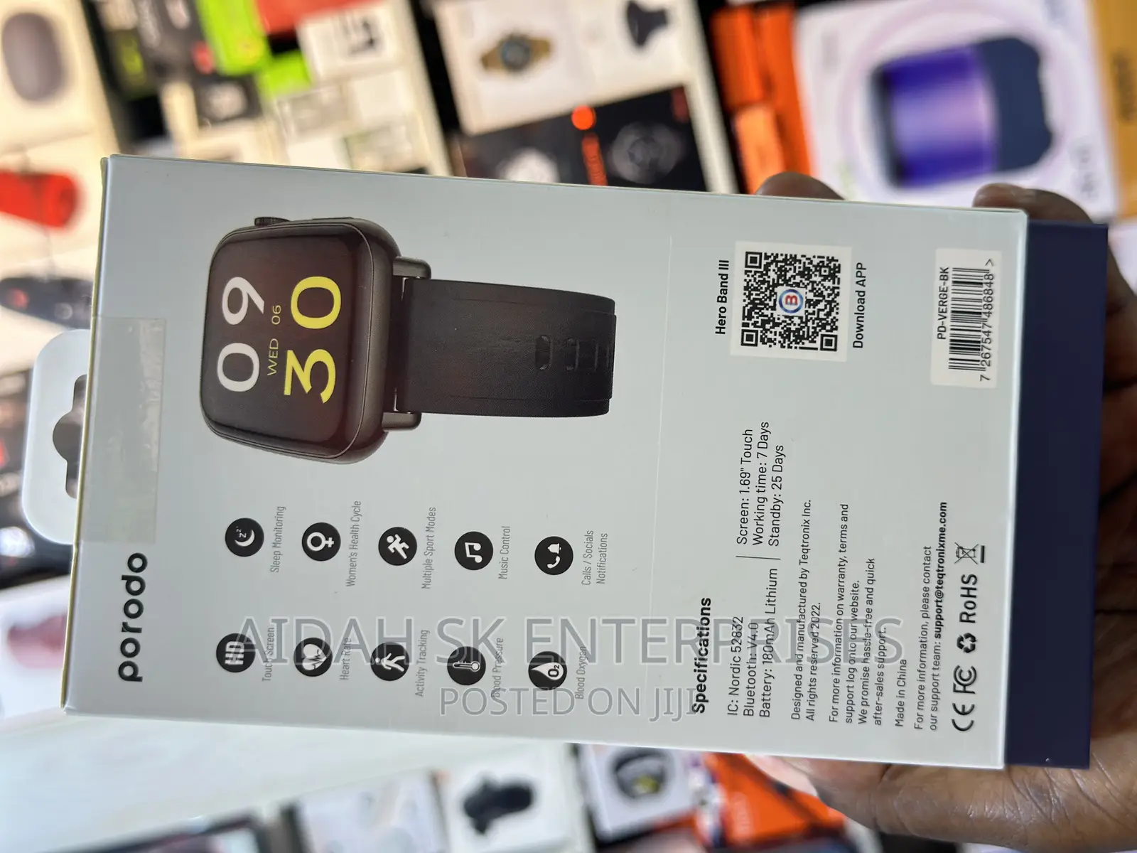 Porodo Verge Smart Watch Fitness Health Tracking