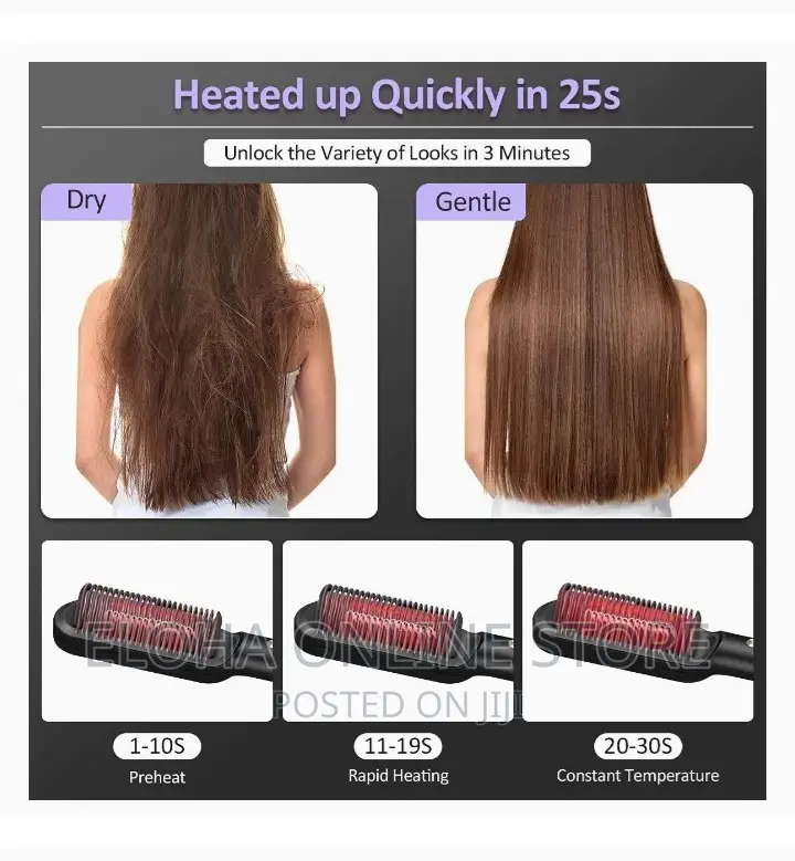2 in 1 Hair Straightener Comb Brush