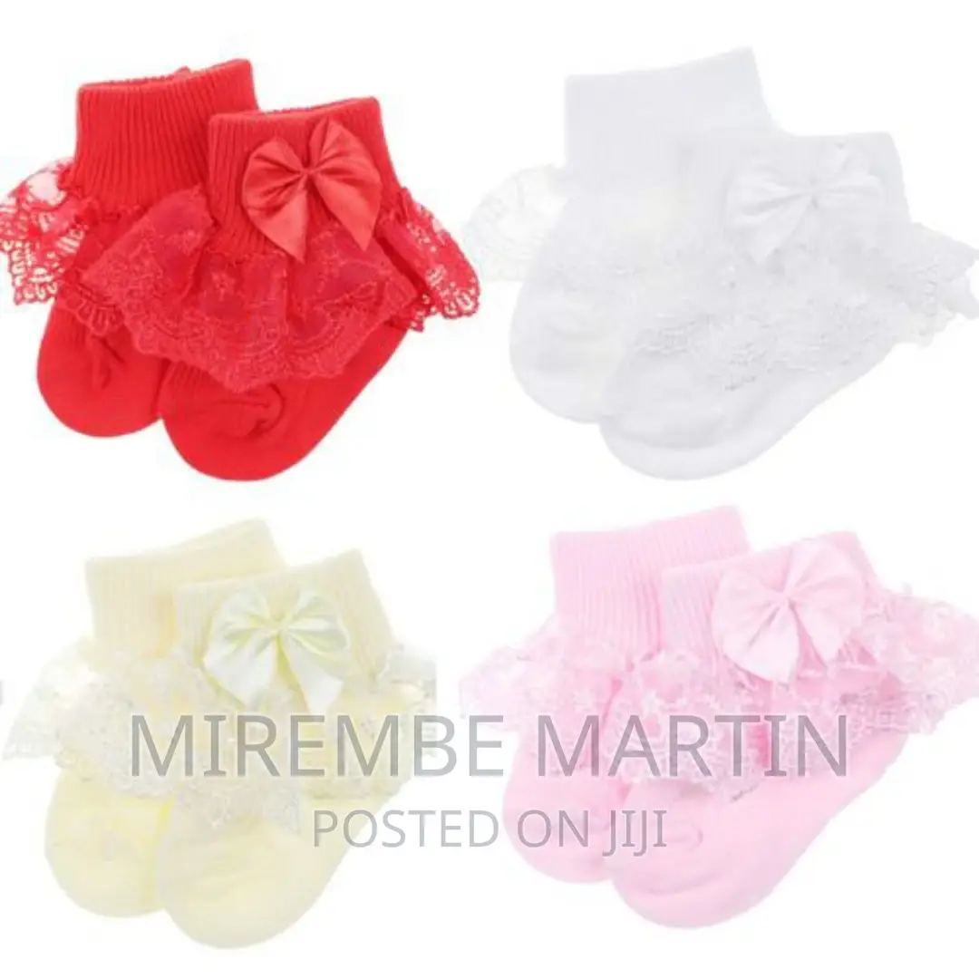 4 Pack of Baby Socks – Pink, White, Red, Cream