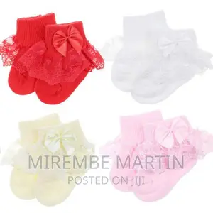 4 Pack of Baby Socks – Pink, White, Red, Cream